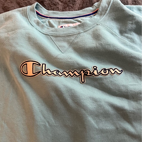 Light Blue Champion Sweatshirt 2xl - Picture 2 of 4